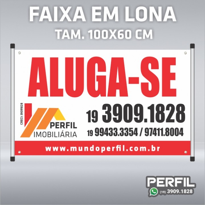 FAIXA EM LONA VENDE - ALUGA | TAM. 100x60 cm